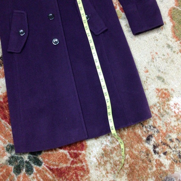 Lands End Women’s Plum Eggplant Pea Coat Jacket Wool Blend size 6 - Picture 7 of 13